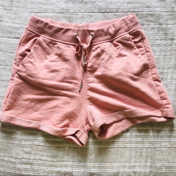 high waisted terry cloth shorts